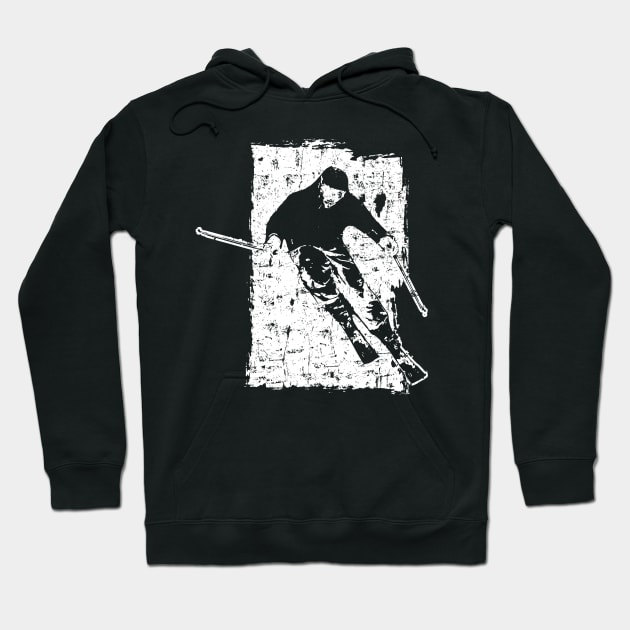 Skier shirt grunge downhill slalom men's women's Hoodie by HBfunshirts